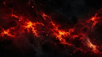 Fototapeta na wymiar Embers in Space: Glowing 3D Fire Particles on Dark Background, Evoking a Distant Nebula or Galaxy