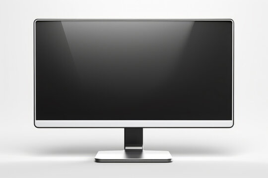 A computer monitor isolated on a white background. Insert your own image. Narrow bezel. Marketing software.