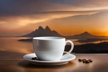 cup of coffee at sunset