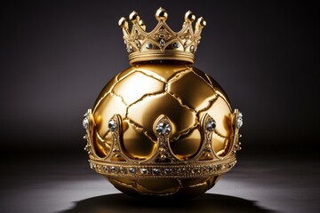 crown of a golden soccer ball. Generative AI