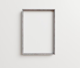 Rustic Wood Frame Mockup - Perfect for showcasing your art. Tumbled wood frame mockup. Realistic Wooden Frame Mockup. 3D Render.