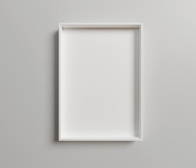 Clean and Simple White Floating Frame Mockup. Minimalistic White Floater Frame Mockup. White Float Frame with Empty Space for Art Mockup. 3D Render.