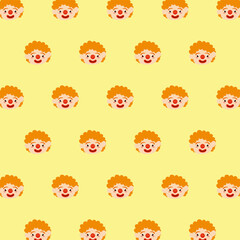 Vector seamless pattern with clown heads