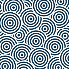 Vector white seamless patterns with ring circle