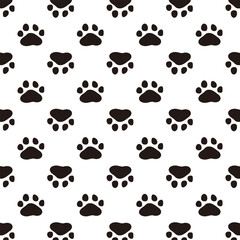 Vector paw seamless pattern cartoon