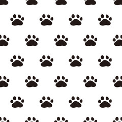 Fototapeta premium Vector paw seamless pattern cartoon