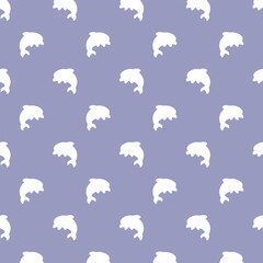 Seamless vector pattern with dolphin a background 