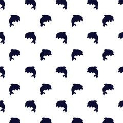 Seamless vector pattern with dolphin a background 