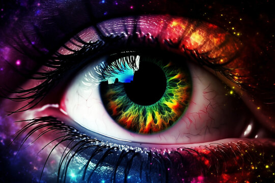 Colored eye, vision, amazingly beautiful eye