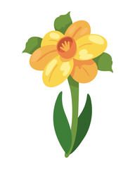 Fototapeta premium yellow Flower icon isolated