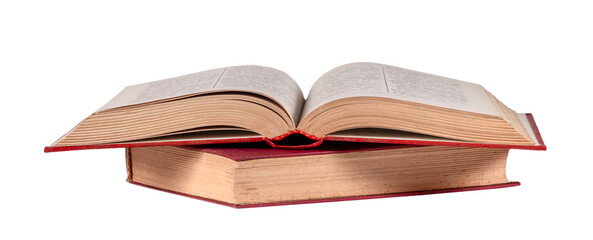 A stack of books isolated on a white background