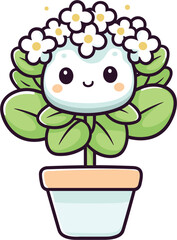 Cute Sweet Alyssum, Illustration Vector