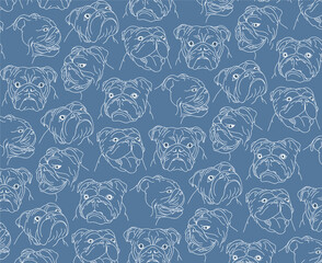 Dogs funny seamless gray background