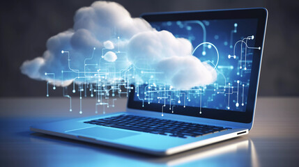 Cloud-Connected Work: Laptop Device in Sync with the Digital Cloud
