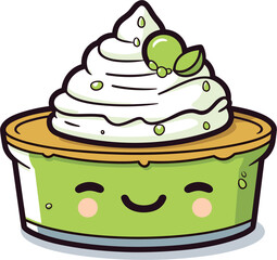 Key Lime Pie cake, Illustration Vector
