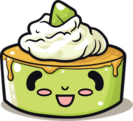 Key Lime Pie cake, Illustration Vector