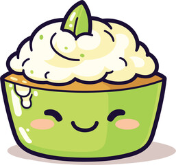Key Lime Pie cake, Illustration Vector