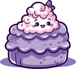 Lavender Cake, Illustration Vector