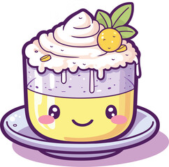 Lavender Lemonade Cake, Illustration Vector