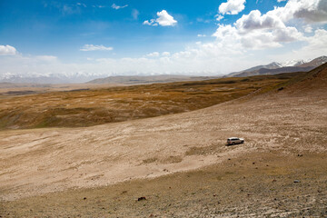 the road to the mountains, highlands of kyrgyzstan