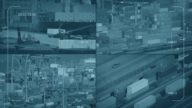 Shipping Yard CCTV Camera Feeds