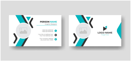 simple creative and professional print ready horizontal business card layout design.
