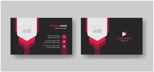 simple creative and professional print ready horizontal business card layout design.