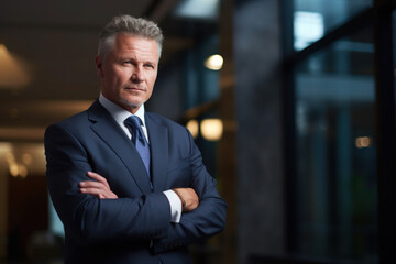 Fototapeta premium A confident middle aged business man, CEO, manager position