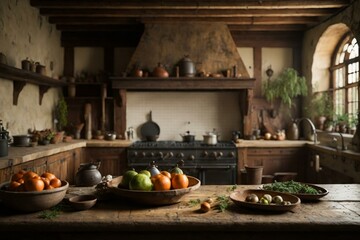Fototapeta premium Tudor and medieval style cooking room