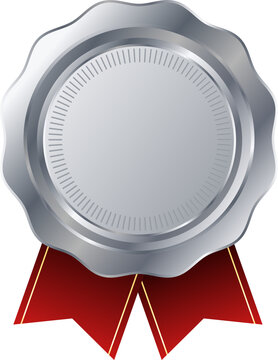 Gold, silver and bronze medals vector.Champion and winner awards Sports medal set with red ribbon.