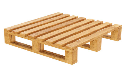 Wooden pallet in realistic in on transparent background in 3d render 