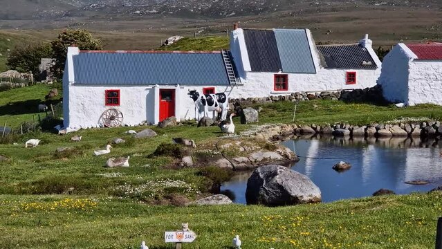 Typical irish cottage in County Donegal, Ireland