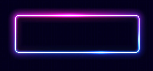 Neon rectangle frame. glowing outline shapes . Vector abstract background Illustration.