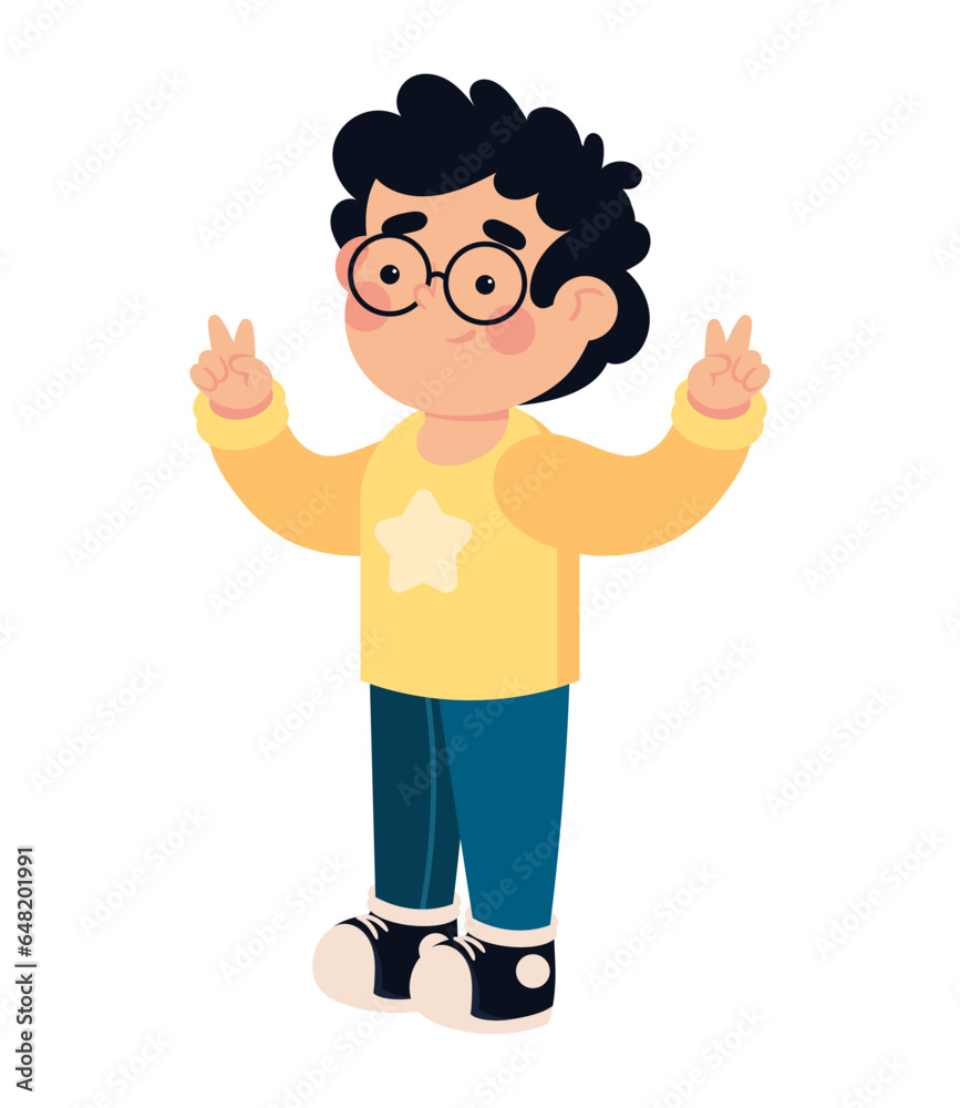 Canvas Prints boy with eyeglasses icon