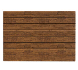 Wooden wall in realistic in on transparent background in 3d render 