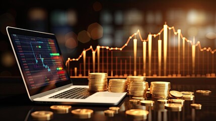 Stock market or forex trading graph and candlestick chart suitable for financial investment concept. Economy trends background for business idea and all art work design