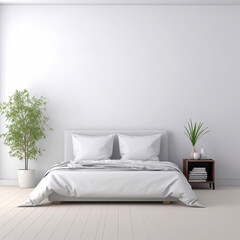 Minimalist white bedroom