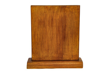Texture wooden frame standing isolated on transparent background. PNG transparency