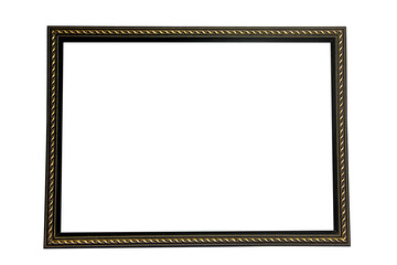 Vintage detailed gold empty square picture frames isolated on transparent background. PNG transparency