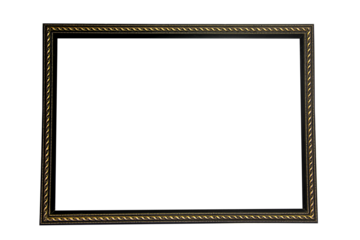 Vintage detailed gold empty square picture frames isolated on transparent background. PNG transparency