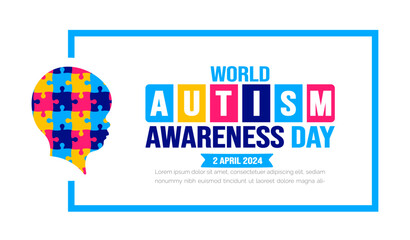 World autism awareness day background template use to banner, card, greeting card, poster, book cover, placard, photo frame, social media post banner template. celebrated in 2 April.