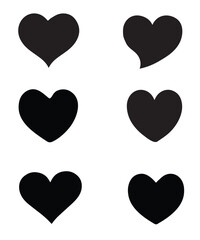 Black Heart Shape Silhouette Vector, Love Logo Vector