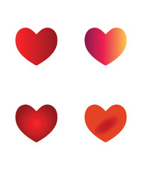 Red Heart Shape Vector, Glass Effect Love Icon