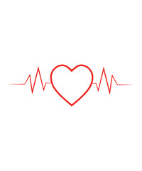Red Heart Shape Vector Love Icon, Health Heart Icon