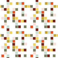 Geometric simple mid century seamless pattern with abstract shapes