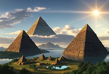 Pyramidal Oasis - obrazy, fototapety, plakaty