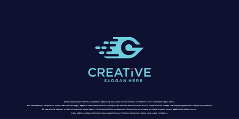 Simple letter G logo design with modern concept| premium vector