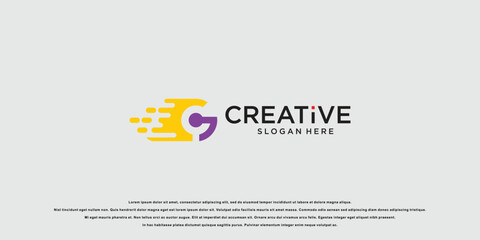 Simple letter G logo design with modern concept| premium vector