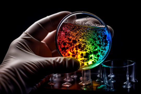 scientist hand close up testin