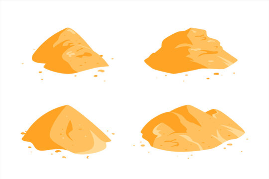 Sand piles, cartoon vector icons